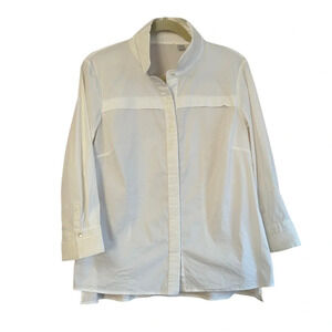 ETCETERA 3/4 SLEEVE WHITE BUTTON DOWN BLOUSE